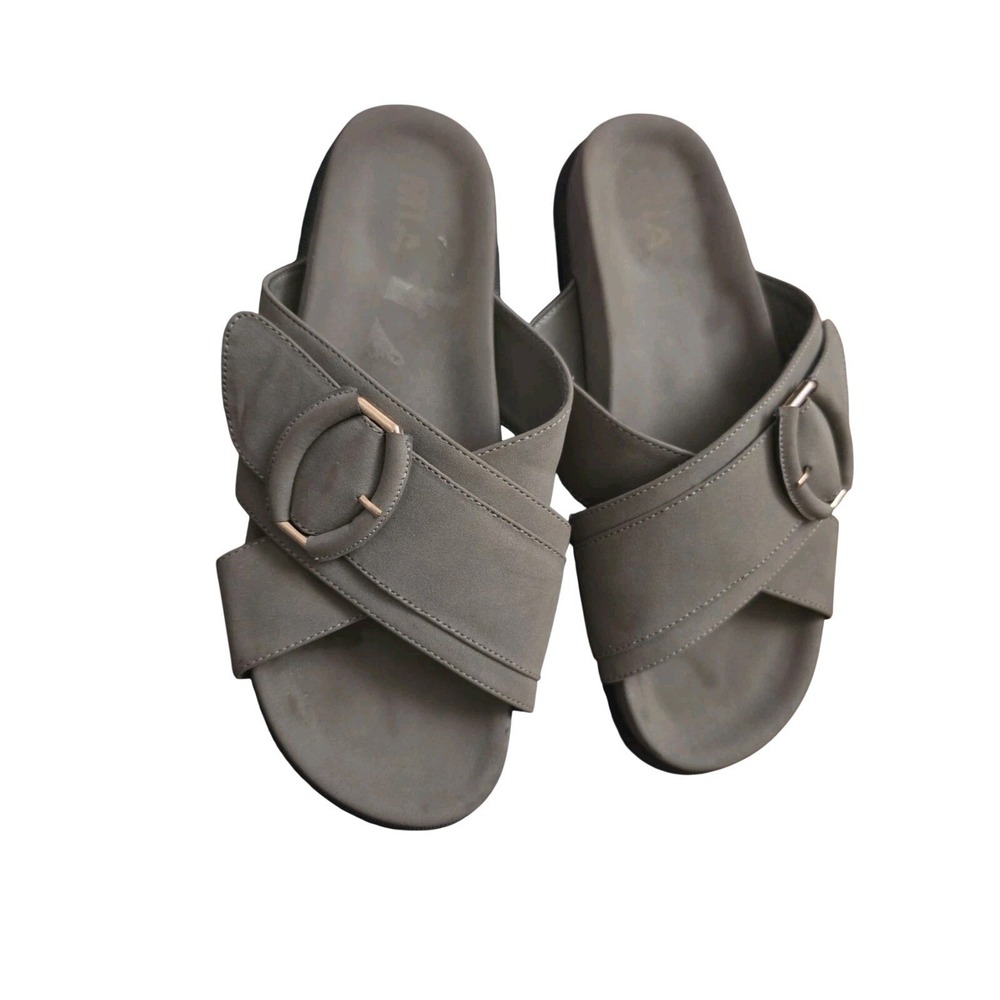 Women's, MIA, Gray Synthetic, Slip on, Sandals, Shoes, Size, 8.5